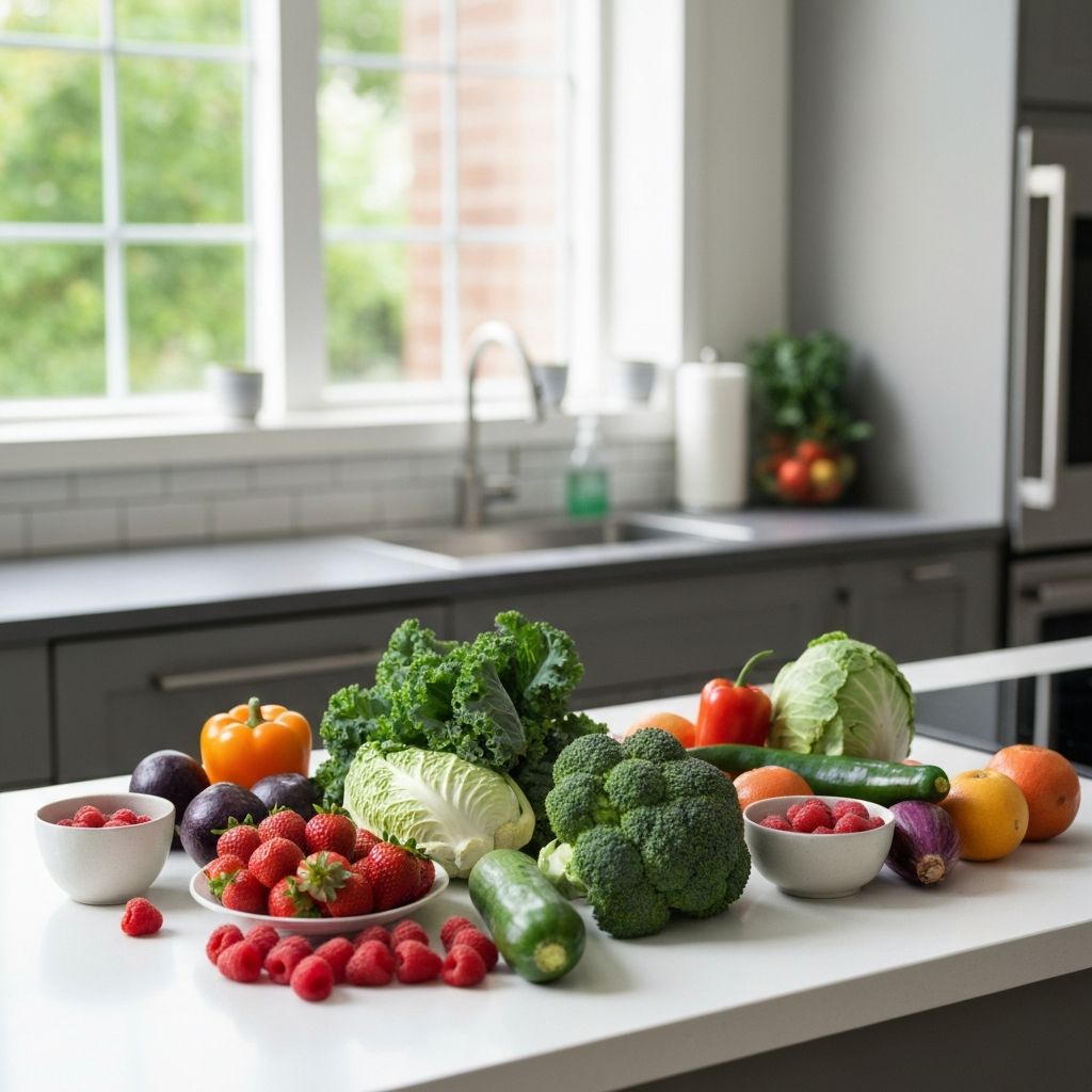 Frische Lebensmittel und gesunde Ernährung